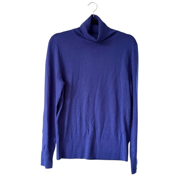 J. Crew Merino Wool Deep Blue Turtleneck Sweater NWT Women’s Large Cozy Soft - Picture 7 of 15